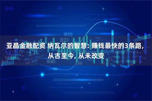 亚晶金融配资 纳瓦尔的智慧: 赚钱最快的3条路, 从古至今, 从未改变